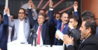 Antakya Belediyesi CHP adayı Hikmet Hatunoğlu CHP İl örgütünde davul zurnayla karşıladı
