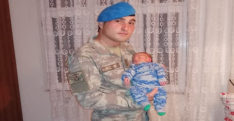 Suriye’de görevli asker yeni doğan oğlunu görüp döndü