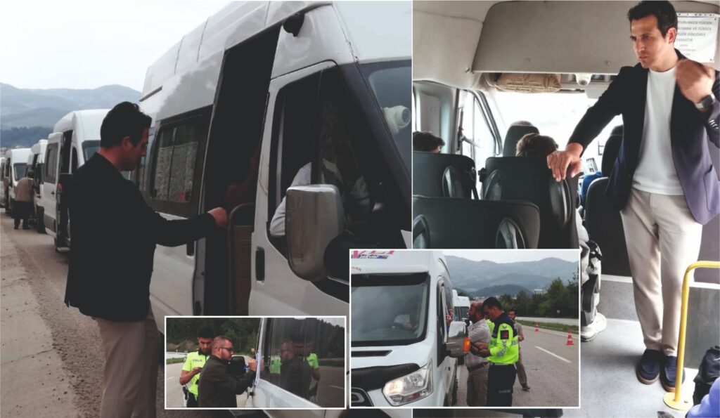 MÜDÜR BİLGİL OKUL SERVİSLERİNİ DENETLEDİ
