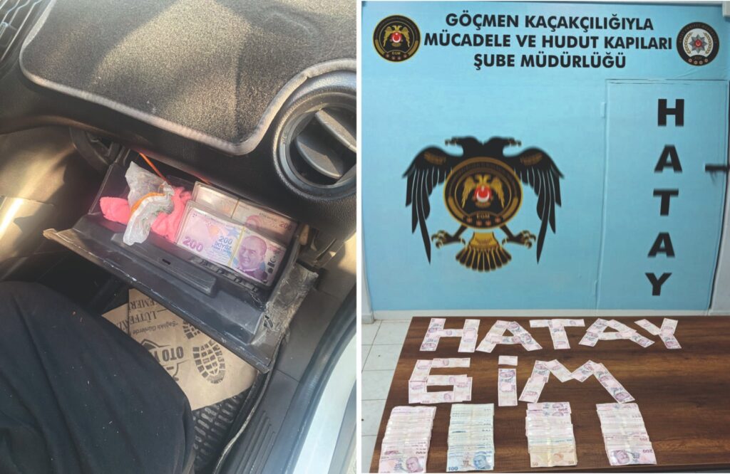 GÖÇMENLERİ TAŞIYAN ARAÇTA 85 BİN LİRA ELE GEÇİRİLDİ