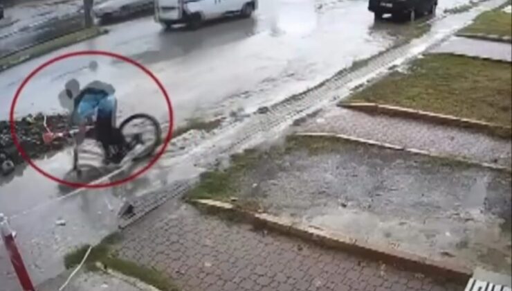BİSİKLETLİ ÇOCUK, DOĞALGAZ ÇUKURUNA DÜŞTÜ!